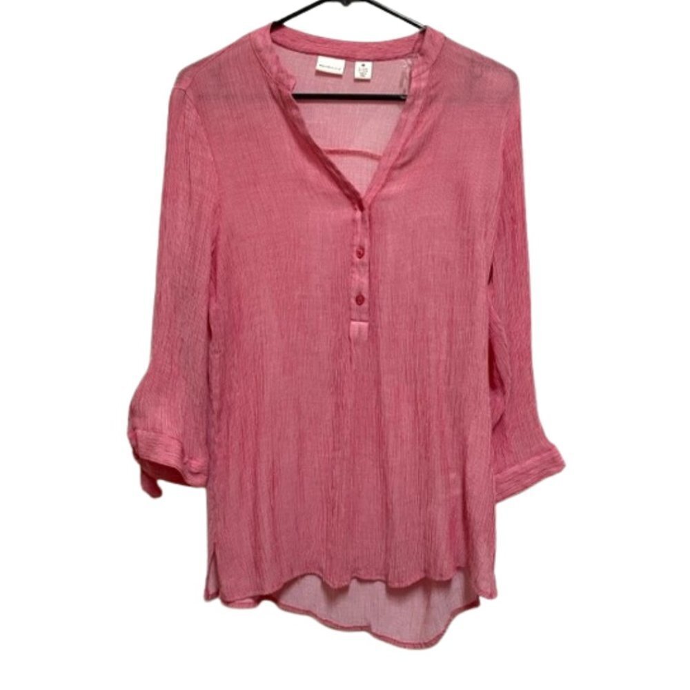 Westbound pink 3/4 length sleeve stretchy top
